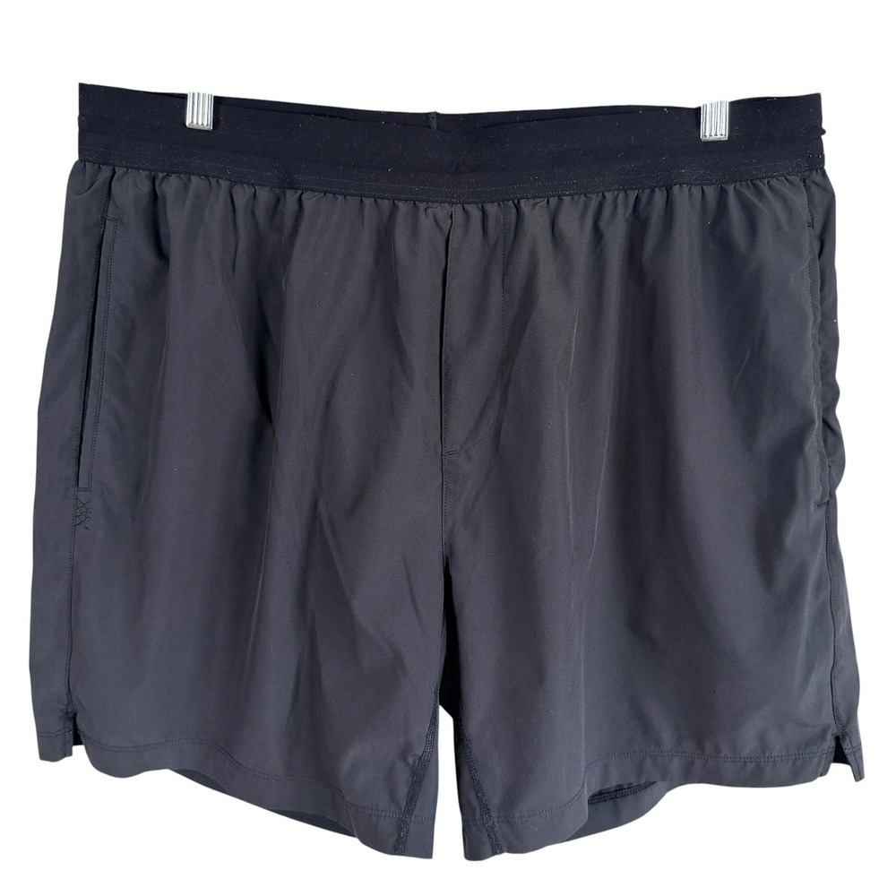 Rhone Lined Athletic Shorts Mens XXL Black 7 Inch Inseam Hidden Pocket Stretch